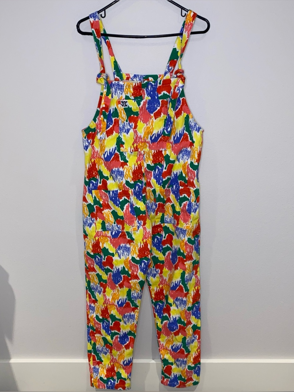 Lucy & Yak Multicolored Abstract Scribble Overalls Size 8R Organic Cotton Blend